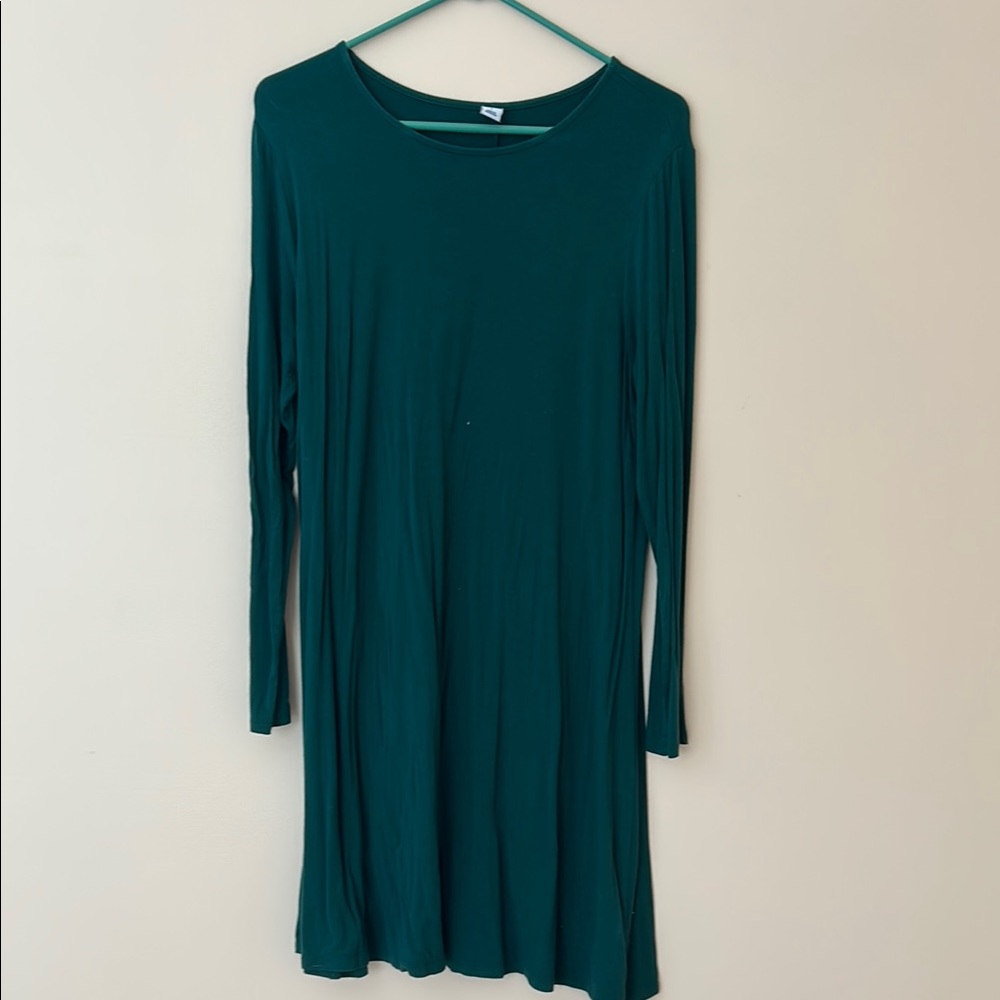 Elegant Teal Long Sleeve Dress